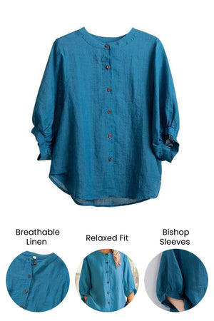 Relaxed Loose Breathable Linen Blouse