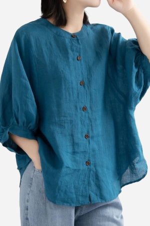 Relaxed Loose Breathable Linen Blouse