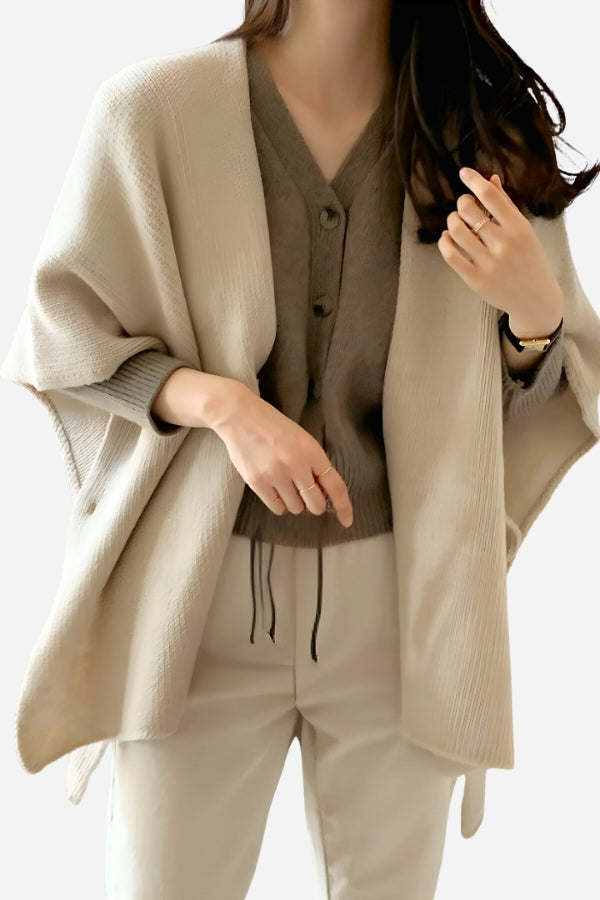 Relaxed Flowy Open Front Knitwear Cardigan