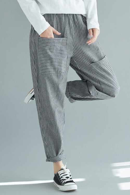 High Waist Striped Chic Comfort Pants