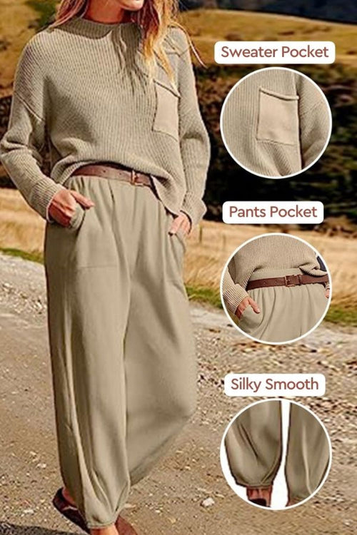 European Minimalism: Relaxed Sweater Top And Trouser Set