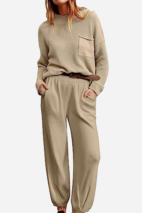 European Minimalism: Relaxed Sweater Top And Trouser Set