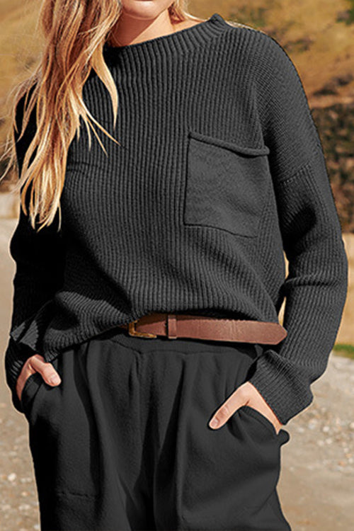 European Minimalism: Relaxed Sweater Top And Trouser Set