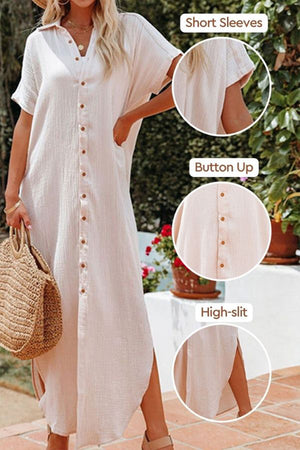 Full-length Button-down Beach Cover-up