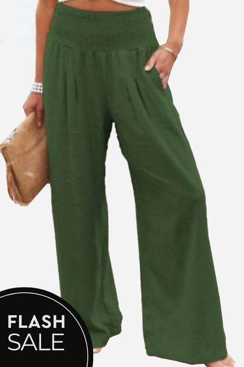 High-Waist Polyester Palazzo Pants