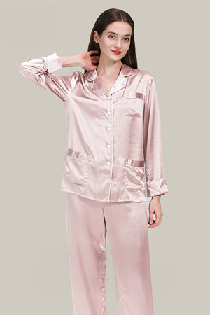 Long Sleeve Button-Up Mulberry Silk Pajamas