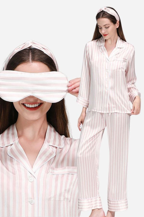 100% Mulberry Silk Striped Long Sleeves