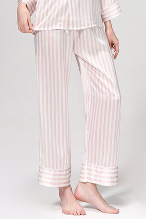 100% Mulberry Silk Striped Long Sleeves