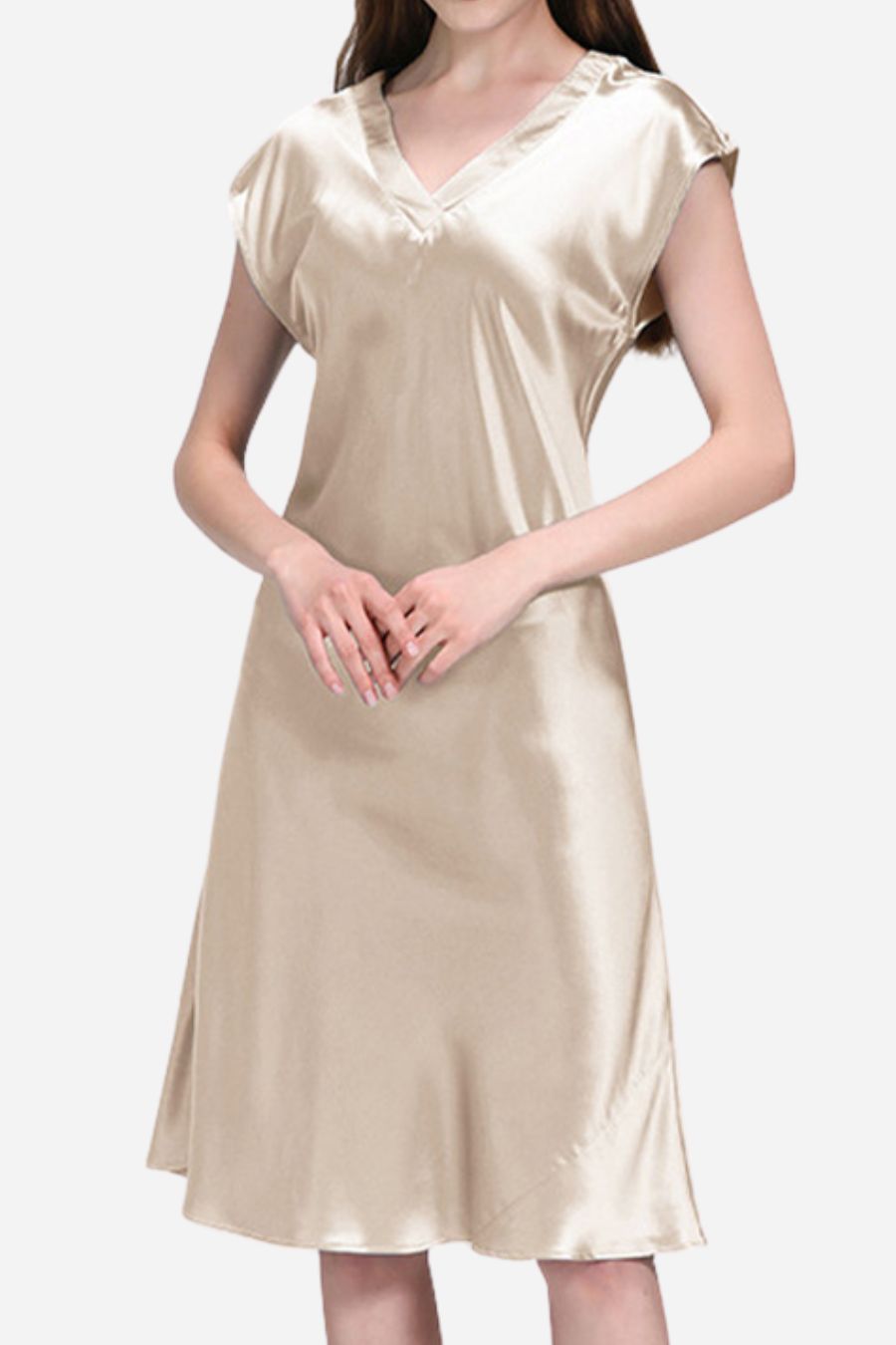 Mulberry Silk V-Neck Nightgown