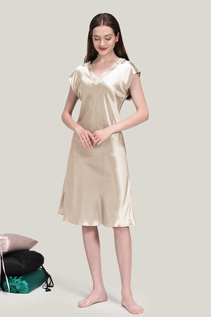 Mulberry Silk V-Neck Nightgown