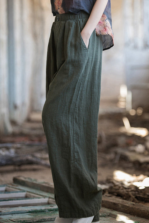 Sandwashed Ramie Linen Pants