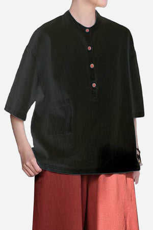 One Size Fits All Ramie Linen and Cotton Shirt