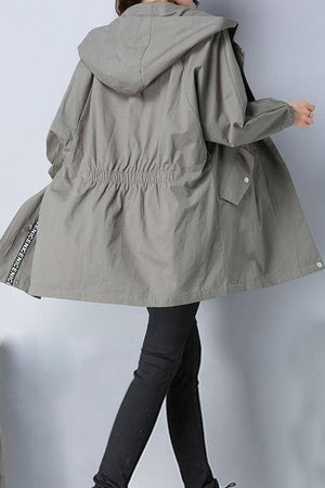 Travel Fashion Hooded Trench Coat