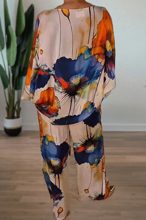 Plus Size Vibrant Floral Matching Set