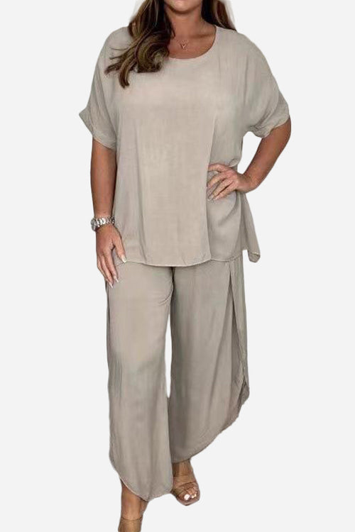 Relaxed Linen-Like Travel 2-Piece Set