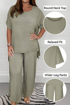 Relaxed Linen-Like Travel 2-Piece Set