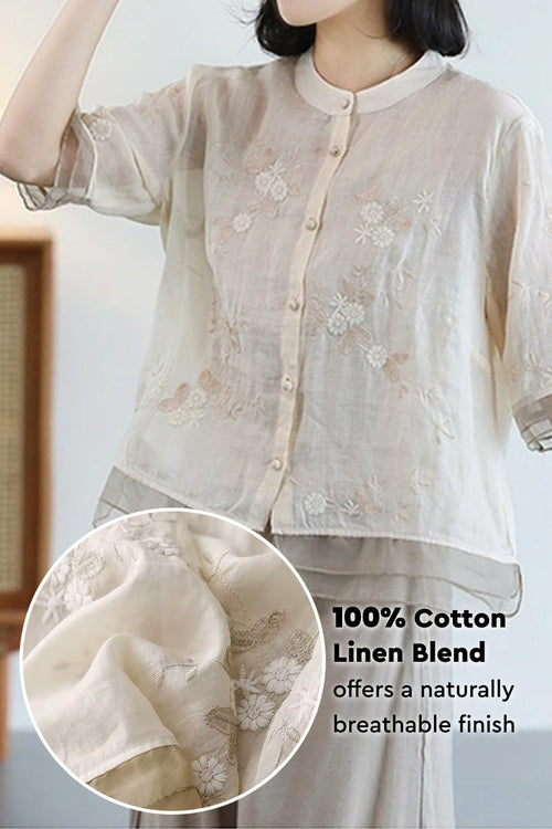 100% Cotton Linen Natural & Breezy 2 Piece Set