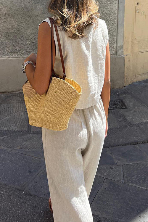 Cotton-Linen Blend Summer Favorite Two-Piece