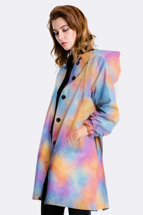 Water Resistant Oversized Hooded Windbreaker Rain Jacket - Halloween Collection