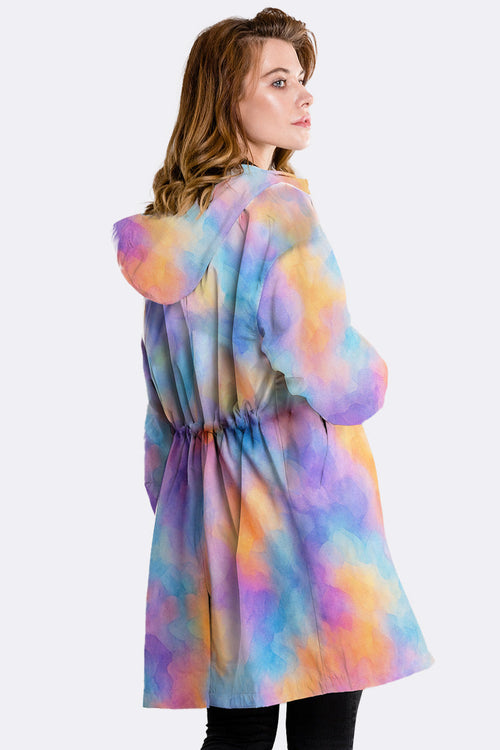 Water Resistant Oversized Hooded Windbreaker Rain Jacket - Halloween Collection