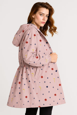 Water Resistant Oversized Hooded Windbreaker Rain Jacket - Halloween Collection