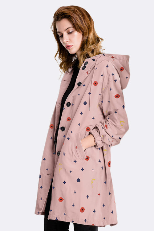 Water Resistant Oversized Hooded Windbreaker Rain Jacket - Halloween Collection