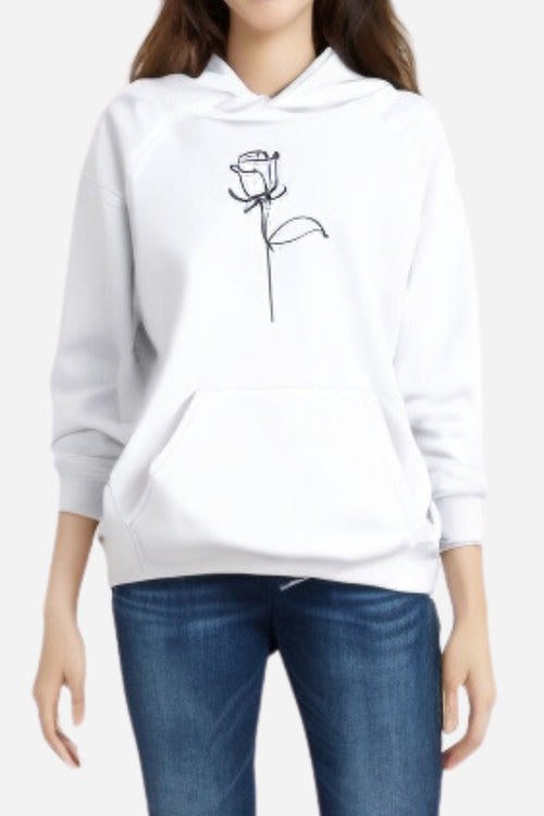 Oversized Graffiti Rose Hoodie