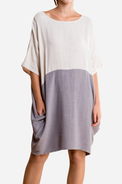 Oversized T-shirt Dress in Colour Block