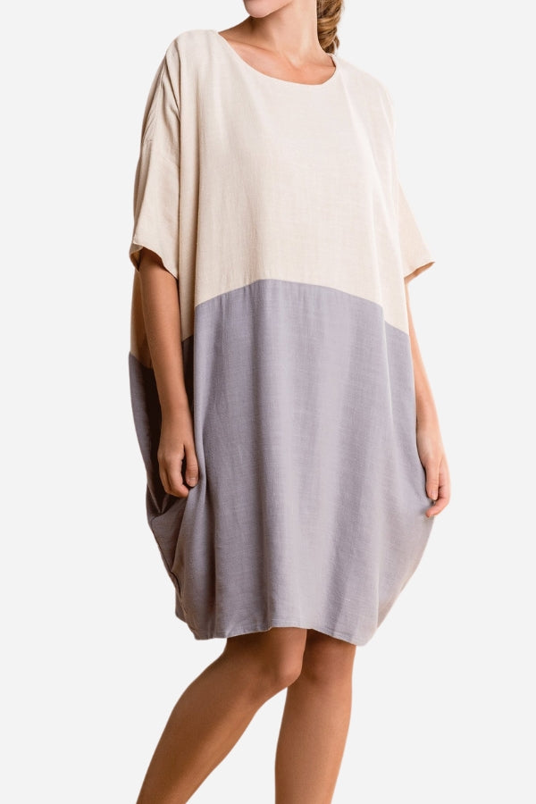 Oversized T-shirt Dress in Colour Block