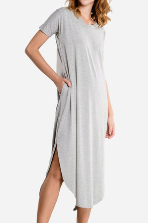 Side Slit Maxi Dress with Pockets