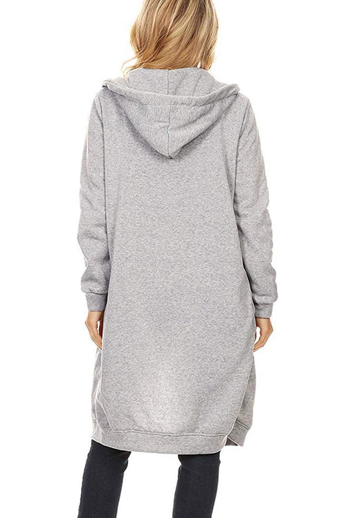 Oversized Long Zip Sweatshirt Hoodie