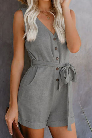 Alluring V-neck Layered Romper