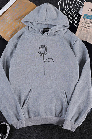 Oversized Graffiti Rose Hoodie