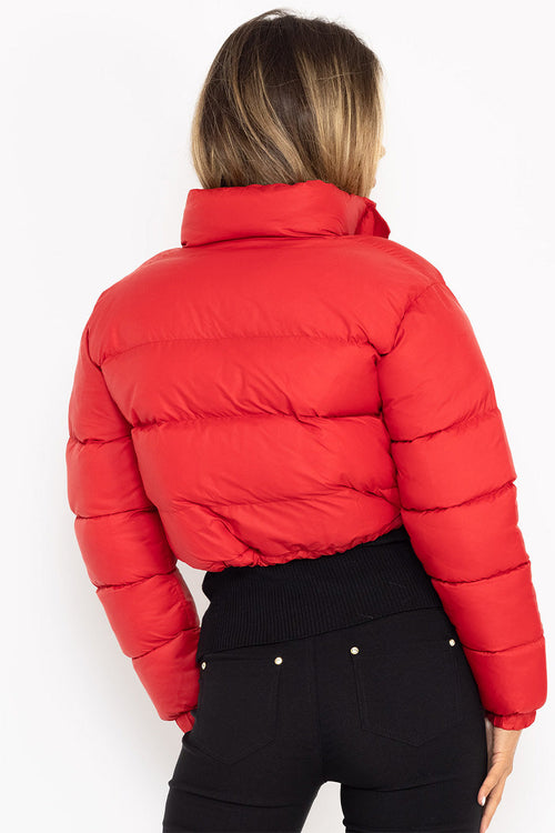 Sleek Cropped Puffer Jacket